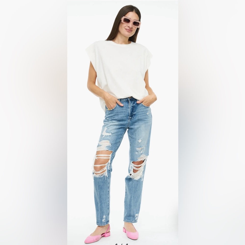 NWT Pistola Presley Destroyed High Waist Relaxed Jeans